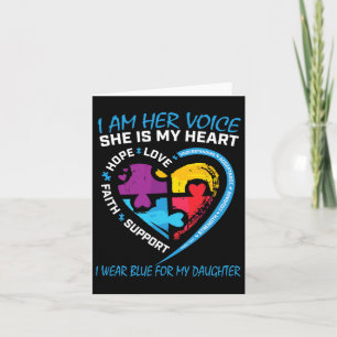 Mum Dad Puzzle I Wear Blue For My Daughter Autism Card