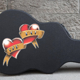 Mum Dad Red Hearts Tattoo