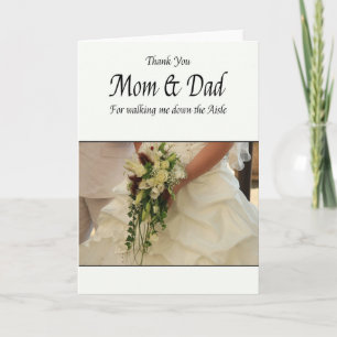 Mum & Dad Thanks for Walking me down Aisle Thank You Card