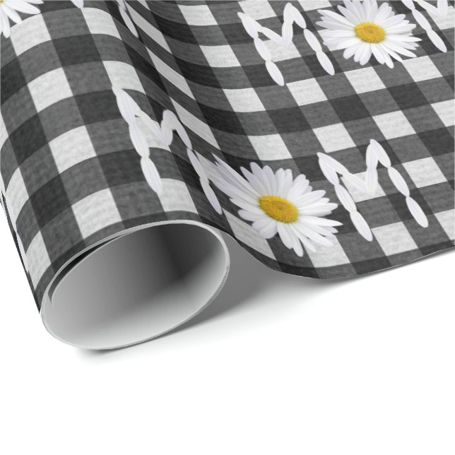 Mum Daisy On Gingham Wrapping Paper (Roll Corner)