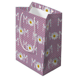 Mum Daisy On Polka Dots Medium Gift Bag