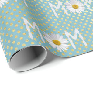 Mum Daisy On Polka Dots Wrapping Paper