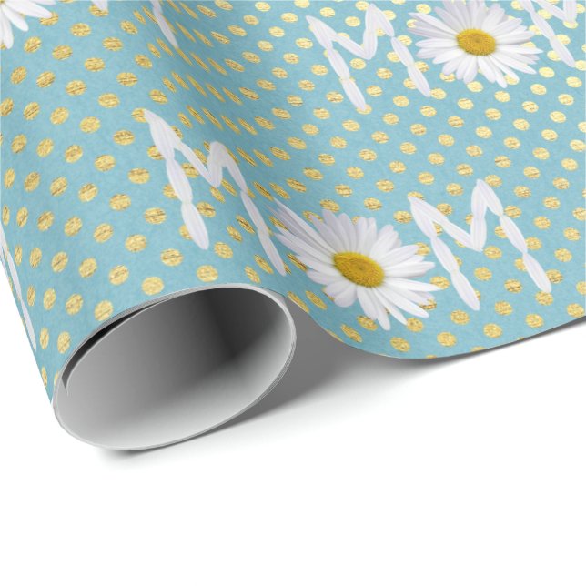 Mum Daisy On Polka Dots Wrapping Paper (Roll Corner)