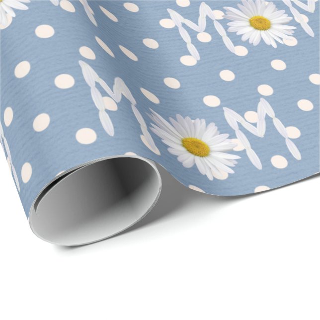 Mum Daisy On Polka Dots Wrapping Paper (Roll Corner)