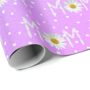 Mum Daisy On Polka Dots Wrapping Paper