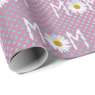 Mum Daisy On Polka Dots Wrapping Paper