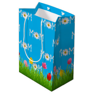 Mum Daisy with Tulips Medium Gift Bag