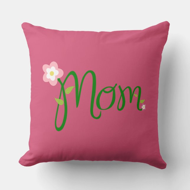 Mum Dark Pink Throw Pillows (Front)
