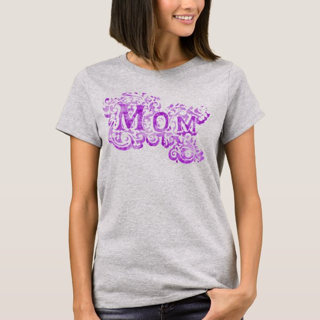 Mum decorative purple text t-shirt (Front)