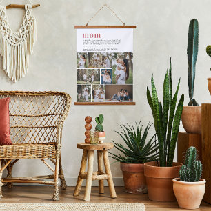 Mum Definition   8 Photo Personalised Hanging Tapestry