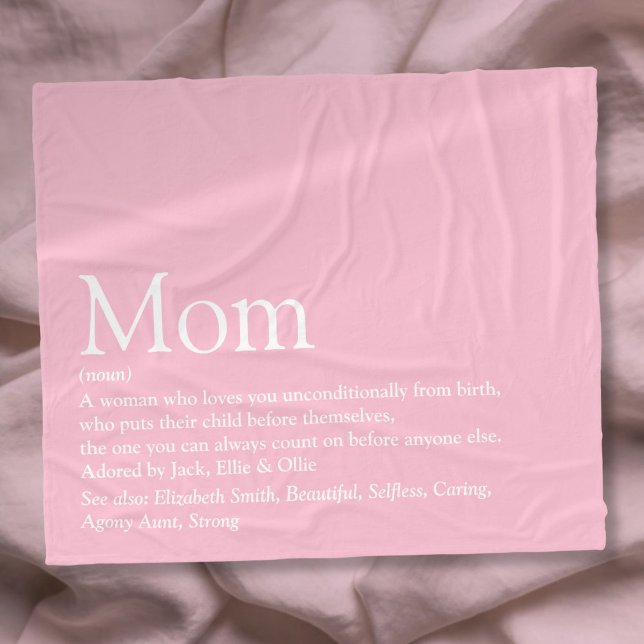 Mum Definition Fun Cool Pink Fleece Blanket (Mom Definition Fun Cool Pink Fleece Blanket)