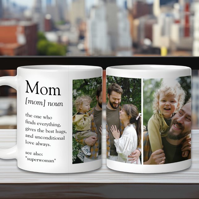 Mum Definition Funny & Heartfelt Family Photo Coffee Mug (Creator Uploaded)