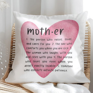 Mum Definition Heart Pillow
