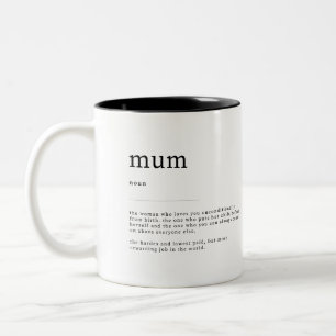 Mum Definition Meaning Dictionary Art Decor Two-To Two-Tone Coffee Mug