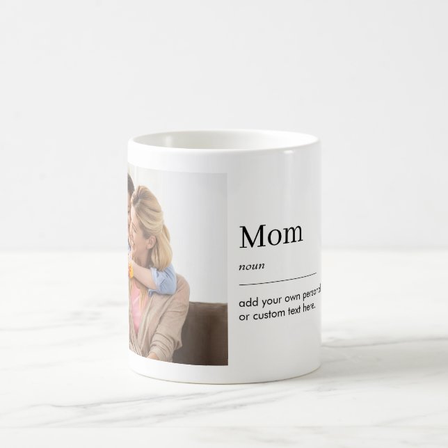 Mum Definition Mothers Day Custom Photo Coffee Mug (Center)