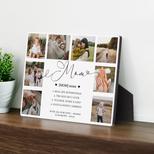 Mum Definition Mother's Day Photo Collage Keepsake Plaque (Mom Definition Mother's Day Photo Collage Keepsake Plaque)
