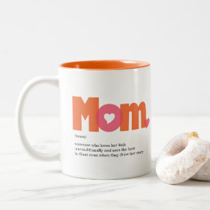 Mum Definition Orange/Pink Two-Tone Coffee Mug