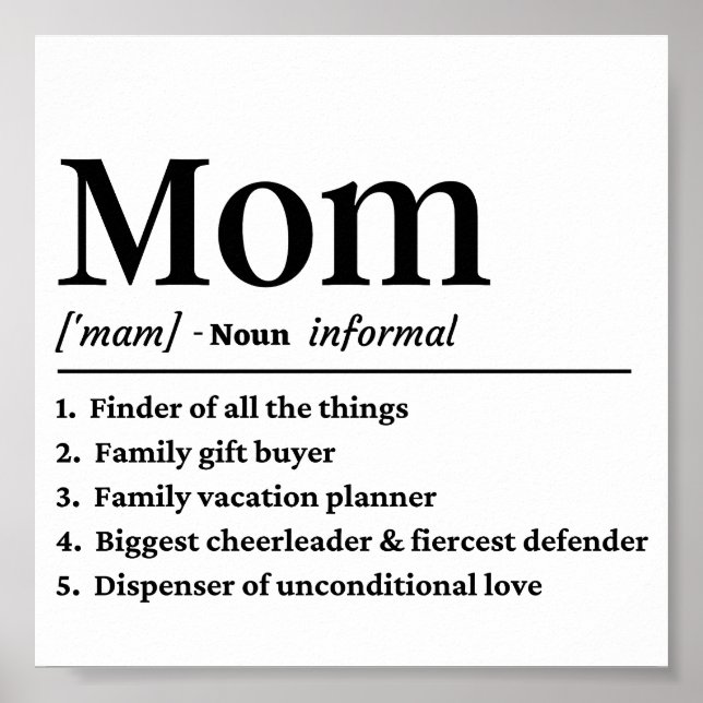 Mum definition poster (Front)