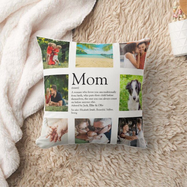 Mum Definition Quote Photo Collage Mothers Day Thr Cushion (Blanket)
