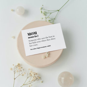Mum Definition Word Noun Gift Mother's Day Card