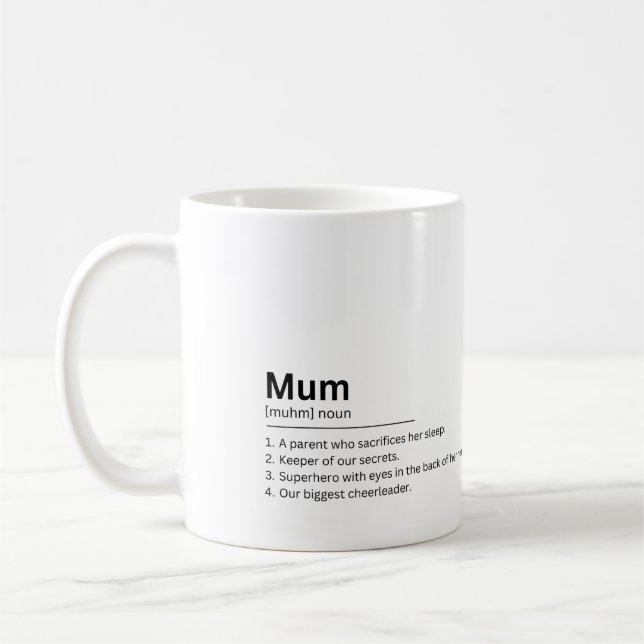 Mum Definition Your Photo Gift for Mother's Day Coffee Mug (Left)