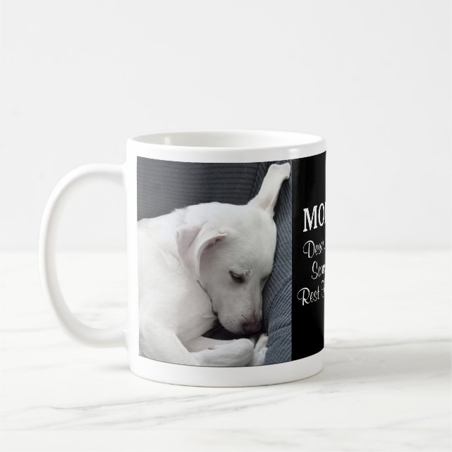 Mum Deserves Some Rest Time Cute White Puppy Dog C Coffee Mug (Left)