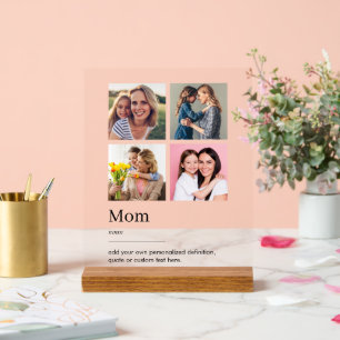 Mum Dictionary Definition Photo Collage Acrylic Sign