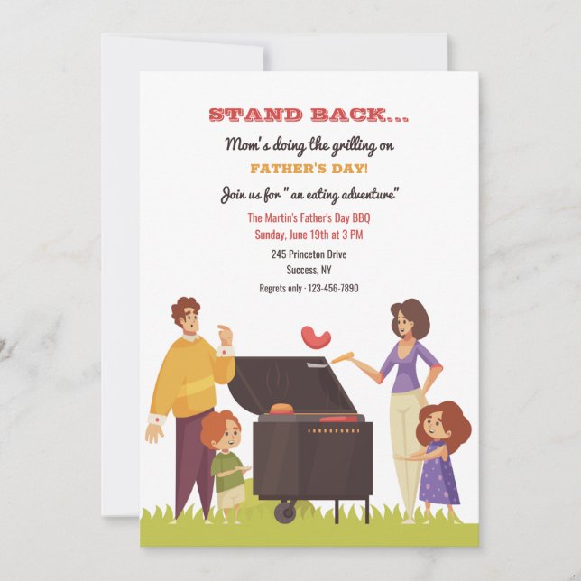 Mum Doing the Grilling Invitation (Front)