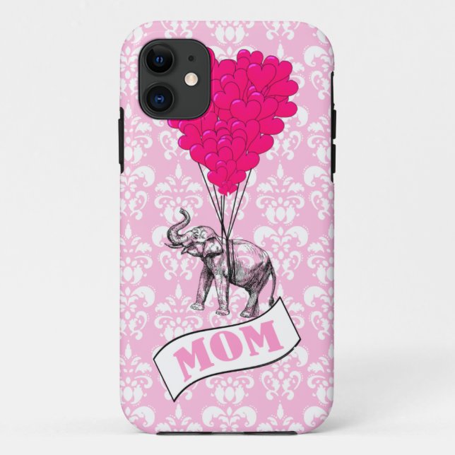 Mum, elephant and heart balloons Case-Mate iPhone case (Back)