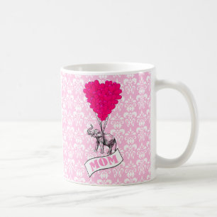 Mum, elephant and heart balloons coffee mug