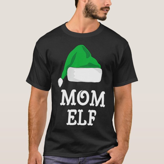 Mum Elf Christmas Matching Family Pj Pajama Xmas  T-Shirt (Front)
