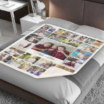 Mum equals Love 29 Photo Collage Sherpa Blanket<br><div class="desc">Family photo collage with 29 of your favourite pictures. The design features a larger photo in the centre with the wording "mum = love", which is fully editable. The central photo is frames with 28 further pictures which are displayed in a mix of vertical portrait, horizontal landscape and square formats....</div>