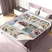 Mum equals Love 34 Photo Collage Sherpa Blanket