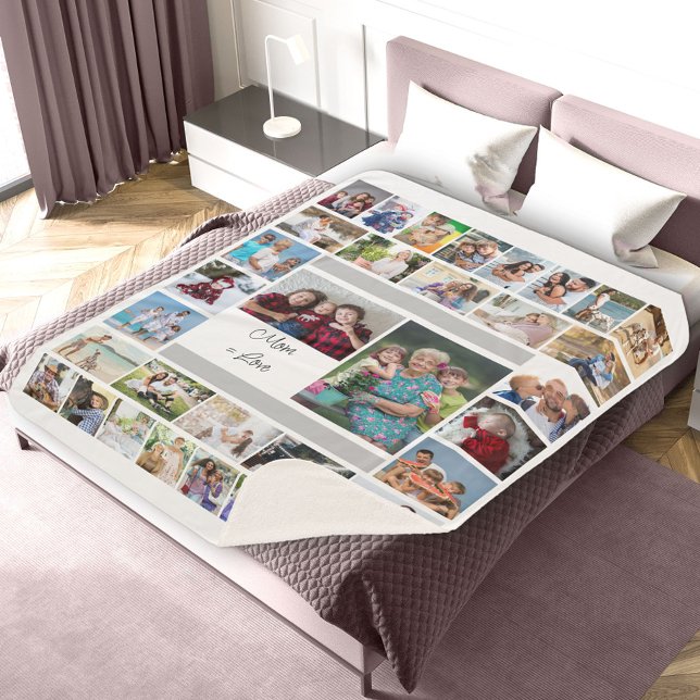 Mum equals Love 34 Photo Collage Sherpa Blanket (Creator Uploaded)