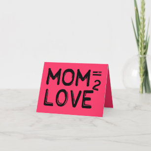 Mum Equals Love Squared Pink Card