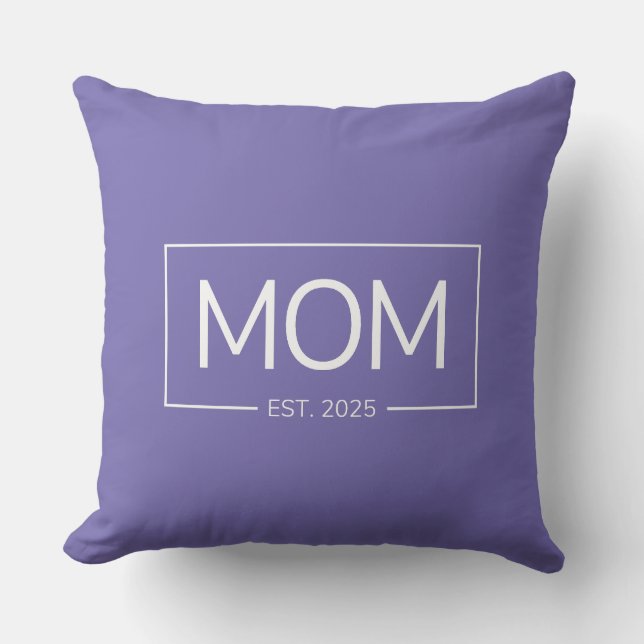 Mum est 2025 first time mum new baby reveal family cushion (Front)
