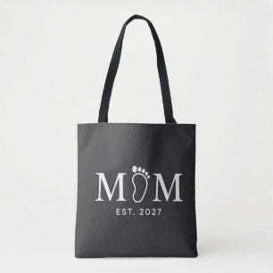 Mum Est. 2027 Baby Footprint New Mum Gift Tote Bag