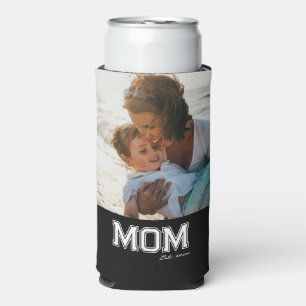 "Mum" "Est 20xx" Photo Template Mother's Day Gift Seltzer Can Cooler