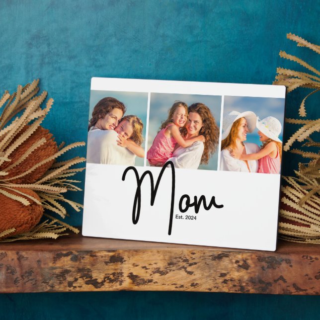 Mum Est. 3 Photo  Plaque (Side)
