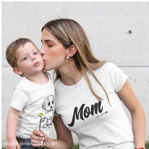 Mum Est. Black Script Heart Custom T-Shirt