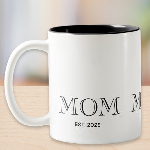 Mum Est New Mum Gift Two-Tone Coffee Mug