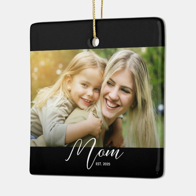 Mum Est. Photo New Mum Gift Keychain Ceramic Ornament (Left)