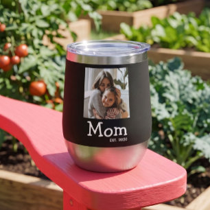 Mum Est Saying White Fun Whimsical Font Photo