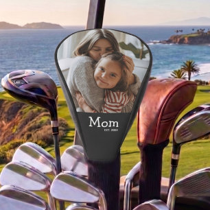 Mum Est Saying White Fun Whimsical Font Photo Golf Head Cover
