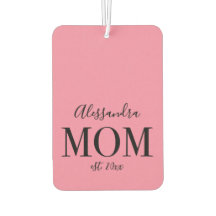 Mum Est. Year Custom Name Minimalist Peony Pink 