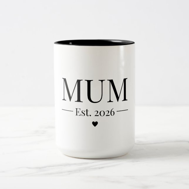 Mum Established 2026 Two-Tone Coffee Mug (Center)