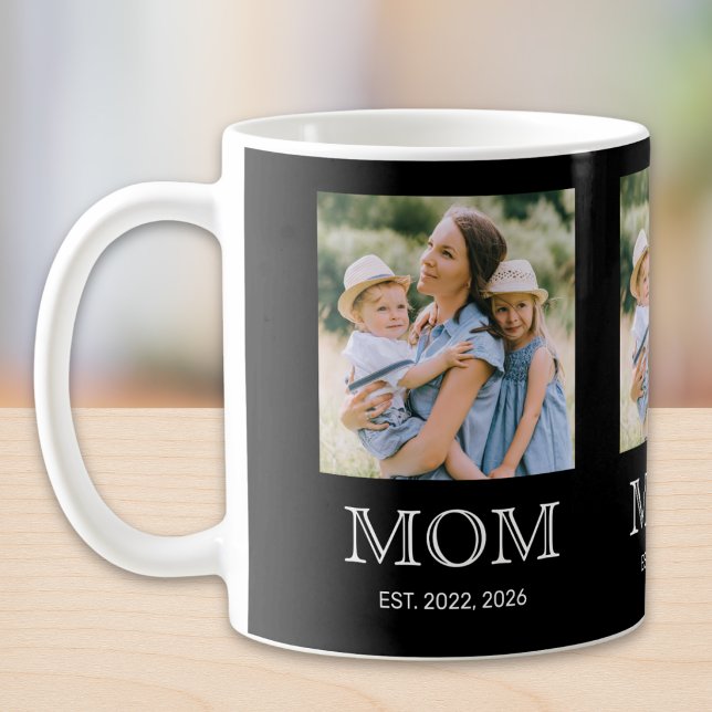 Mum Established 3 Photo Black Coffee Mug (Creator Uploaded)