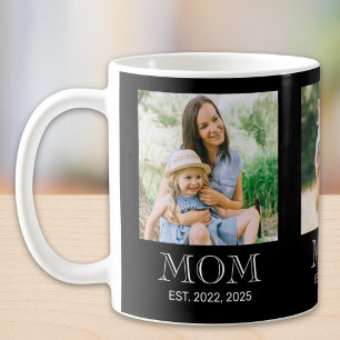 Mum Established 3 Photo Black  Coffee Mug