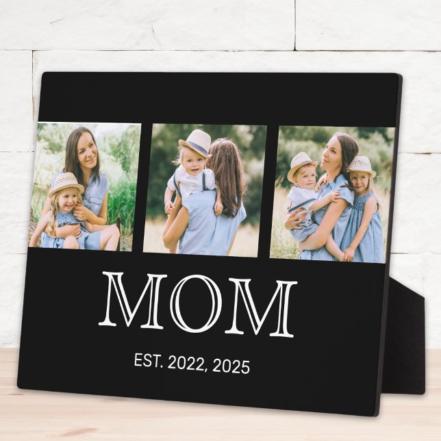 Mum Established 3 Photo Black Plaque (Creator Uploaded)