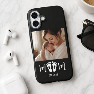 Mum Established Baby Footprints Photo Mother's Day iPhone 16 Case